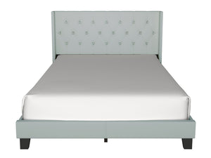 English Elm Modern Wingback Platform Bed Linen Upholstered Diamond Tufted Headboard No Box Spring B2771P498529