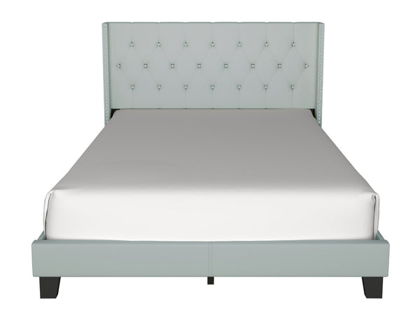 English Elm Modern Wingback Platform Bed Linen Upholstered Diamond Tufted Headboard No Box Spring B2771P498529