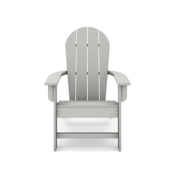 English Elm Adirondack Outdoor Chair Weatherproof Hdpe Fan Back Ergonomic Poolside Patio Lounger Dark Gray B195P198779