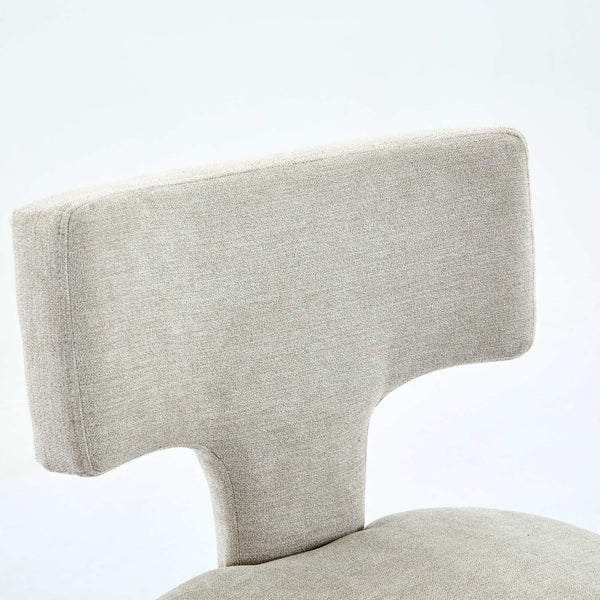 English Elm Mid Curved Backrest Bar Stools Set of 2 with Copper Nail Trim, High-Density Foam & Walnut Legs Beige W1143P296347