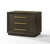 VIG Furniture Modrest Manhattan - Contemporary Cherry and Gold Nightstand VGMA-BR-127-NS-CRY