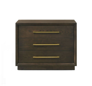 VIG Furniture Modrest Manhattan - Contemporary Cherry and Gold Nightstand VGMA-BR-127-NS-CRY