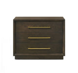 VIG Furniture Modrest Manhattan - Contemporary Cherry and Gold Nightstand VGMA-BR-127-NS-CRY