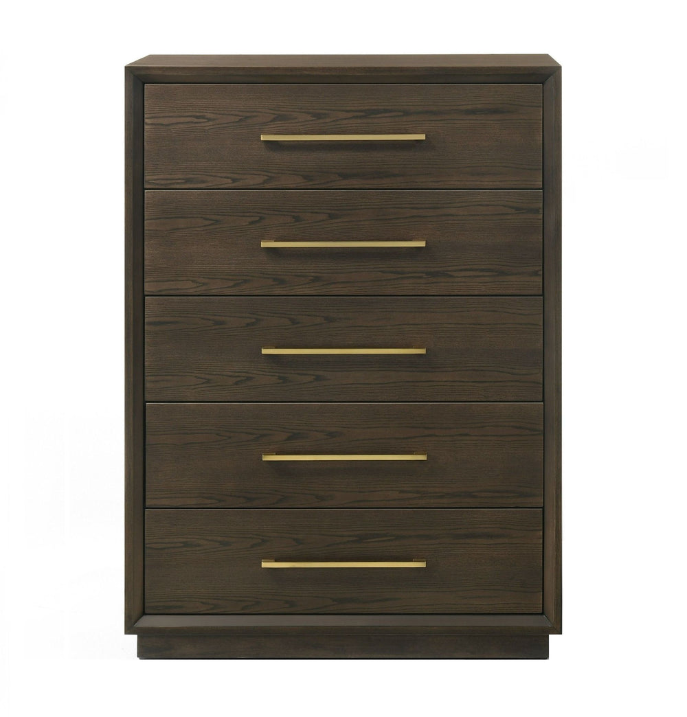 VIG Furniture Modrest Manhattan - Contemporary Cherry and Gold Chest VGMA-BR-127-CST-CRY
