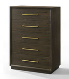 VIG Furniture Modrest Manhattan - Contemporary Cherry and Gold Chest VGMA-BR-127-CST-CRY