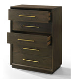 VIG Furniture Modrest Manhattan - Contemporary Cherry and Gold Chest VGMA-BR-127-CST-CRY