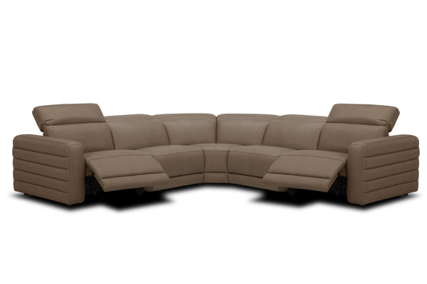 Vig Furniture Divani Casa Bianca - Stylish Beige Sectional Sofa With 3 Cozy Recliners For Ultimate Comfort Beige  Vgkv-km.6361-sect-mocha