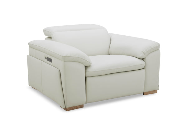 Vig Furniture Divani Casa Gregory - Stylish Off-white Leather Recliner Lounge Chair For Ultimate Comfort And Relaxation Off,White  Vgkv-km.6368-chr-off