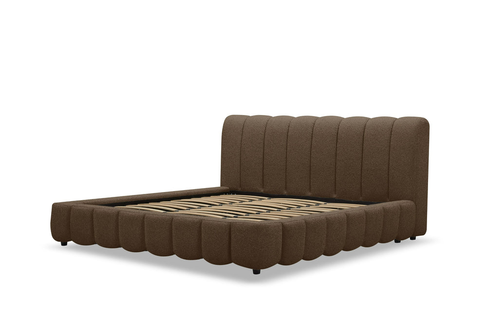 Vig Furniture Modrest Harris - Stylish Modern Brown Fabric Bed For A Chic Bedroom Retreat, Made In China Brown  Vgkk-kf.B2032-brn