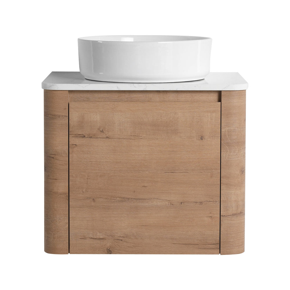 English Elm 24'' Wall-Mounted Bathroom Vanity With Stylish Ceramic Vessel Sink & Soft-Close Door For Small Spaces W999S00392