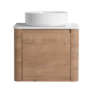 English Elm 24'' Wall-Mounted Bathroom Vanity With Stylish Ceramic Vessel Sink & Soft-Close Door For Small Spaces W999S00392