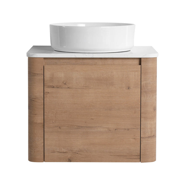 English Elm 24'' Wall-Mounted Bathroom Vanity With Stylish Ceramic Vessel Sink & Soft-Close Door For Small Spaces W999S00392
