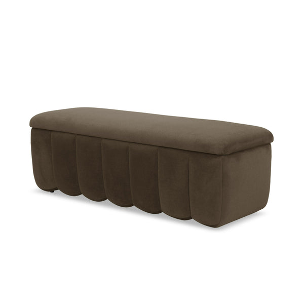 Vig Furniture Modrest Harris - Stylish Brown Fabric Storage Bench For Modern Interiors, Perfect For Any Room Brown  Vgkk-kf.D2027-brn
