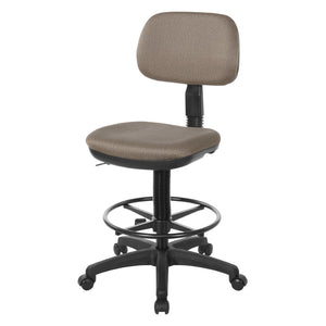 OSP Home Furnishings Sculptured Ergonomic Drafting Chair with Pneumatic Lift Footrest and Chrome Nylon Base DC517-294