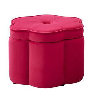 English Elm Set of 2 Flower Petal Velvet Storage Ottomans Sculptural Nesting Seating for Living Room Rose Pink W2186P440355