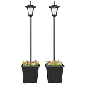 English Elm Solar Lamp Post Lights Vintage Lantern Style Dusk to Dawn Driveway Garden 2 Pack T3971P481652