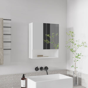 English Elm Wanna 23" High Double Door Medicine Cabinet White with 2 Adjustable Shelves + Open Shelf for Bath B200P286959
