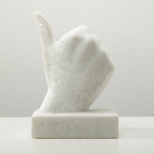 Lilys Thumbs Up White Marble 8X4X12H 8283-W