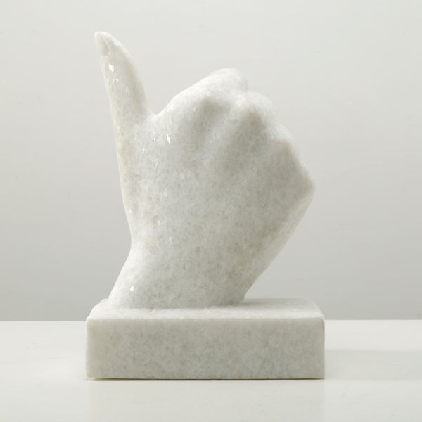 Lilys Thumbs Up White Marble 8X4X12H 8283-W