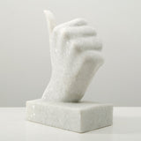 Lilys Thumbs Up White Marble 8X4X12H 8283-W