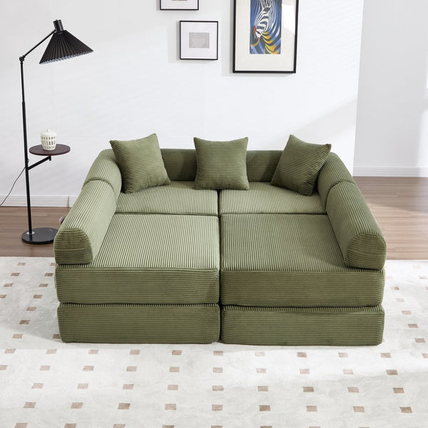 English Elm United We Win Convertible Folding Sofa Bed - Cozy Corduroy Memory Foam For Living Room & Guest Use W1568S00250-GIGA