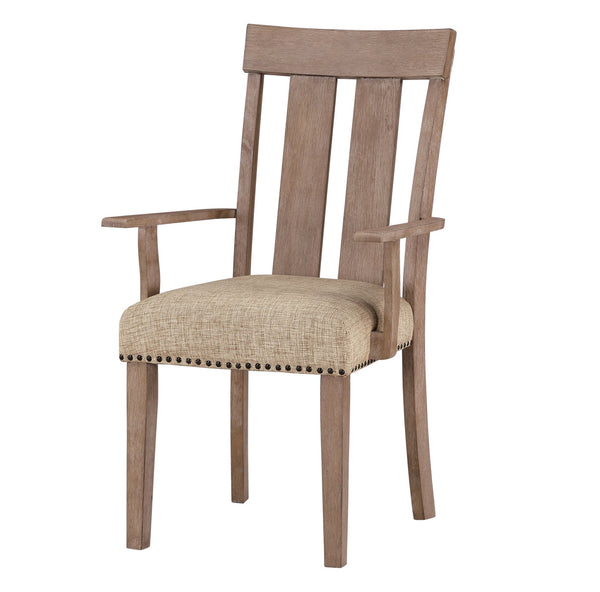 English Elm Nathaniel Upholstered Fabric Side Chair with Slatted High Back and Nailhead Trim, Set of 2 Maple 41 L x 23 W x 13 H B2726P265152