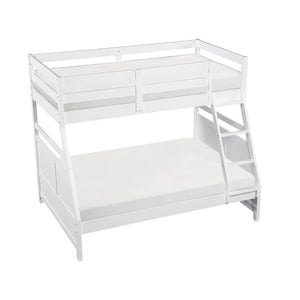 English Elm Bunk Bed Twin Over Solid Wood Frame with Guard Rails for Kids Shared Rooms White B011S02318