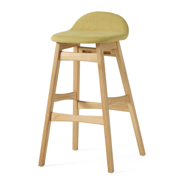 English Elm Christopher Knight Home® - BAR STOOL Stylish Fabric Seat with Small Backrest and Wood Finish, Supportive Comfort for Home Bar Green 58919.00FGTE
