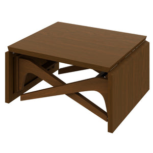 English Elm Transformer Solid Wood Convertible Table Adjustable Height Expandable Top for Small Spaces Walnut N735P406282D