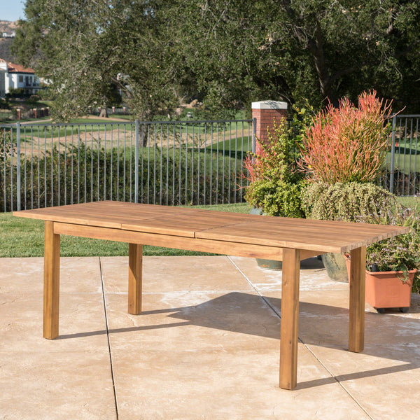 English Elm Christopher Knight Home® - WILSON Acacia Expandable Dining Table – Rustic Slat Panel Design, Sturdy Box Legs, Perfect Outdoor Entertaining (72"L) 60322.00