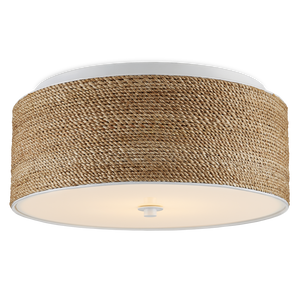Coulton Bohemian Rope Flush Mount Light | Natural Abaca & Acrylic | Dimmable Indoor Ceiling Fixture