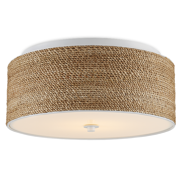 Coulton Bohemian Rope Flush Mount Light | Natural Abaca & Acrylic | Dimmable Indoor Ceiling Fixture