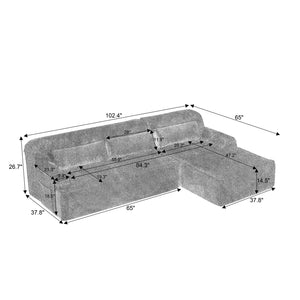 English Elm Chenille Oversized L-Shaped Sectional Sofa - Minimalist Design, Comfy Tufted Couch For Any Space W2339S00065