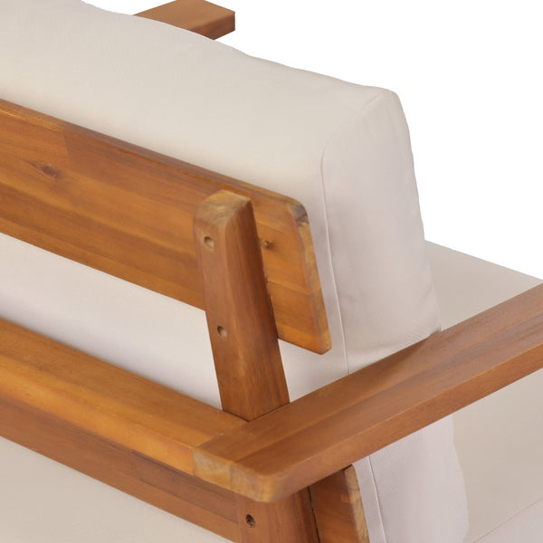 English Elm 4-piece Acacia Wood Outdoor Conversation Set Mid-century Patio with Quick-dry Cushions N767P359942T