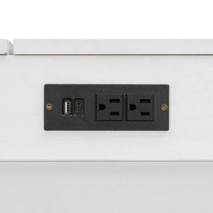 English Elm Queen Murphy Wall Bed Cabinet with Storage Drawer Built-in Power Outlets Usb Ports White LP000400AAK-1
