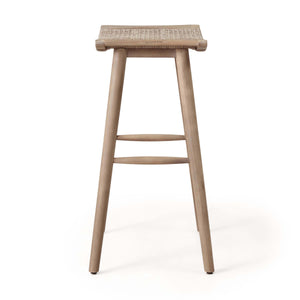 English Elm Christopher Knight Home® - JACE Rustic Acacia Outdoor Barstools Set of 2 – 30" Faux Rattan Seats, Tapered Legs, Weather-Ready 70855.00MLBRN