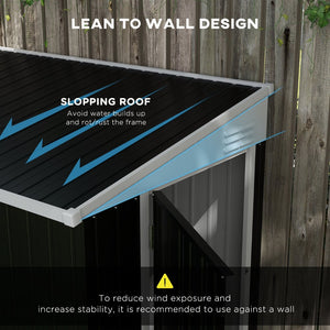 English Elm Outsunny 4' X 6' Lean-To Metal Storage Shed With Lockable Door & Vents For Secure Outdoor Organization W2225P174116-GIGA
