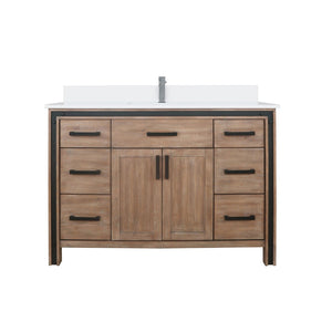 English Elm Rustic Barnwood Bath Vanity With White Quartz Top & Faucet Set - Stylish Storage For Modern Charm B2731P260611-GIGA