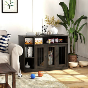 English Elm Pawhut Stylish Dog Crate Furniture With Adjustable Shelf & Flat Top, Perfect For Medium To Large Dogs W2225P217162-GIGA