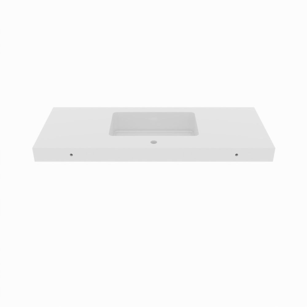 English Elm Bb0248y101h Engineered Quartz Integrated Vanity Basin Glossy White Low Profile Sink W1865P442971