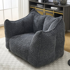 English Elm Sofa plush beanbag chair with superfiber cover and resilient foam filling for ultimate home comfort and relaxation Black W1996P252270