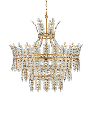 Currey & Company Bradshaw Chandelier - Elegant Art Deco Design With Crystal Accents For Timeless Illumination And Style Gold Glass ,Crystal ,Wrought Iron 9000-1295-currey-company