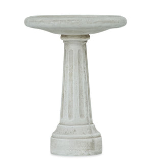 English Elm Polyresin Pedestal Birdbath with Faux Stone Finish for Garden Patio Outdoor Use N772P450050W