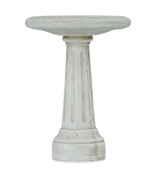 English Elm Polyresin Pedestal Birdbath with Faux Stone Finish for Garden Patio Outdoor Use N772P450050W