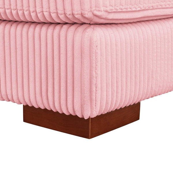 English Elm Large Corduroy Double Chaise Sectional Sofa with Lumbar Support for Spacious Living Rooms Pink B2748S00020