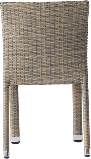 English Elm Christopher Knight Home® - LARACHE Aluminum Framed Armless Rattan Dining Chair – Stackable, Weather-Resistant, Lightweight Design Grey 37.01 L x 29.13 W x 18.5 H N776P261516C
