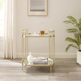 English Elm Walker Edison - Modern Glam Mirror-Top Accent Table – Pale Gold