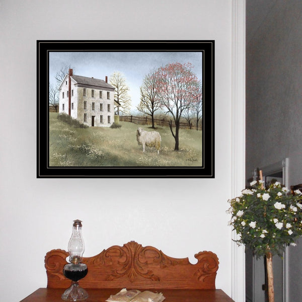 English Elm "spring at White House Farm" Billy Jacobs Framed Canvas Wall Art Farmhouse Decor B06785480