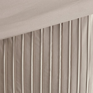 English Elm 7 Madison Park Trinity Taupe Polyester Charmeuse 7-Piece Cal King Comforter Set with Pleats & Pillows B035128912