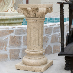 English Elm Christopher Knight Home® - Pedestal Column Plant Stand - 26.25 Inches Tall, Durable Indoor/Outdoor Display For Plants & Decor N772P261951S